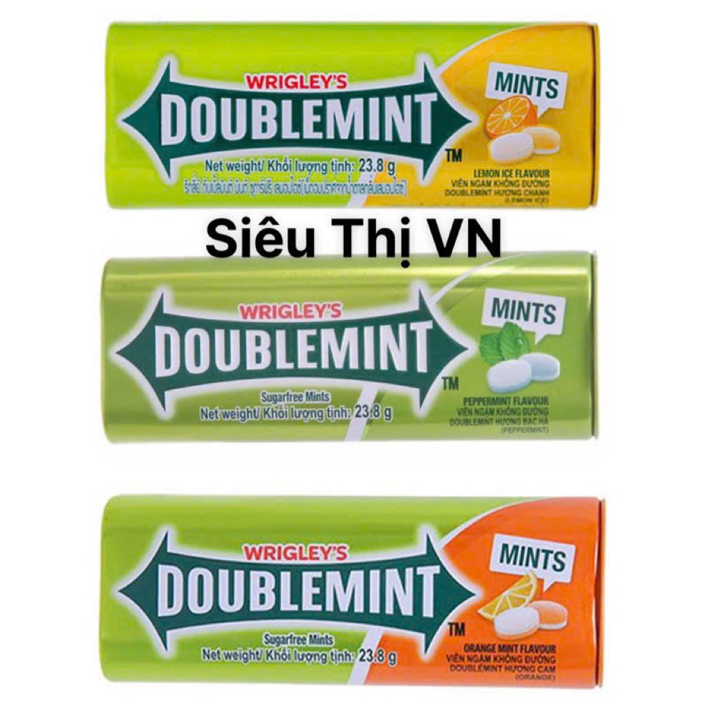Kẹo ngậm Doublemint 23,8g vị cam, chanh, bạc hà
