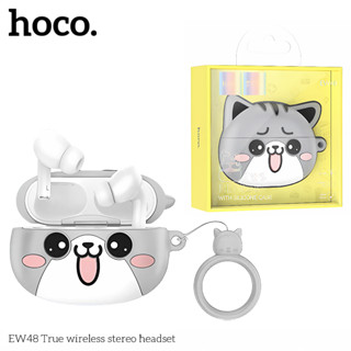 Tai Nghe Bluetooth V5.3 Hoco Tặng Kèm Vỏ Case Cat Silicon Cute Nhiều Màu, Có Mic, Pin Sử Dụng 4H