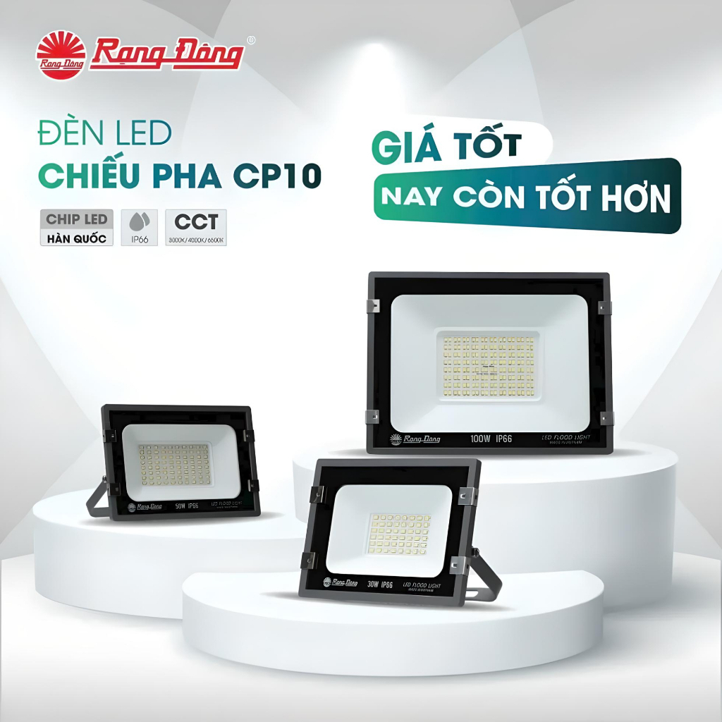 Đèn chiếu pha Rạng Đông CP10 100W-200W, vỏ nhôm đúc cao cấp,siêu bền bỉ, bh chính hãng