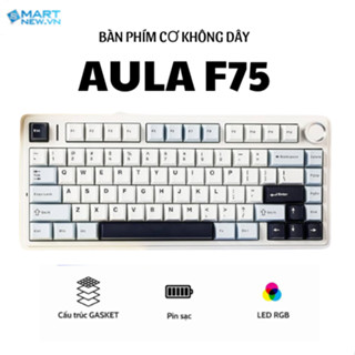 Bàn phím cơ bluetooth không dây Aula F75 - Led RGB - 3mode -  Thiết kế đẹp, Gõ mượt cho macbook, laptop, điện thoại