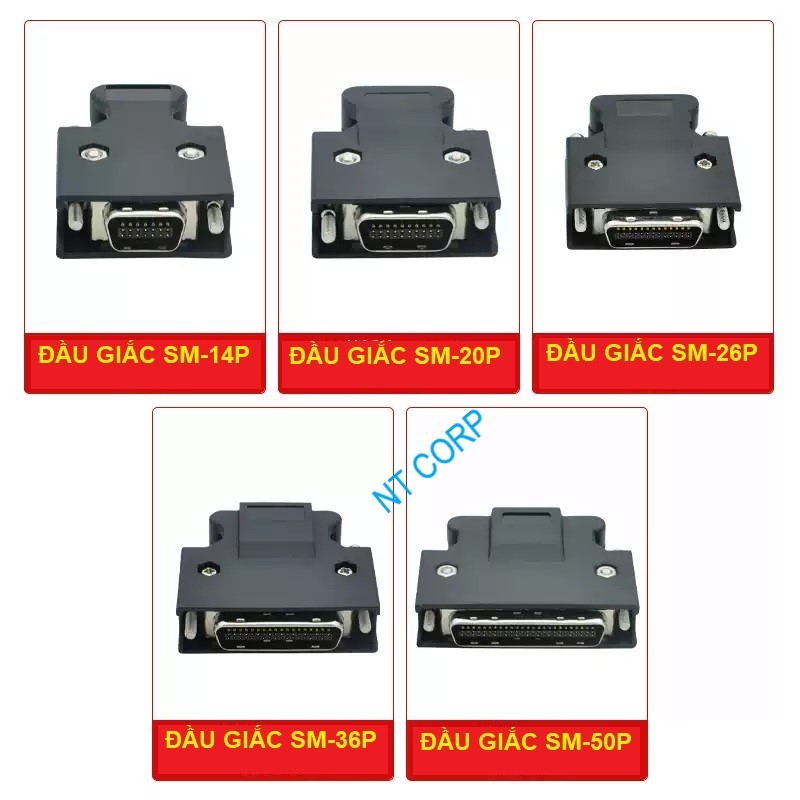 Jack cắm Driver Servo SM-50P SM-36P SM-26P SM-20P SM-14P cho Mitsubishi, Delta, Schneider, Fuji, Yas