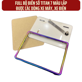  Full Bộ Khung Biển Số Mica + Ốp Viền Biển 7 Màu Titan | Khung Biển Số Xe Máy Inox Titan 7 Màu Lắp Xe Máy Xe Điện 