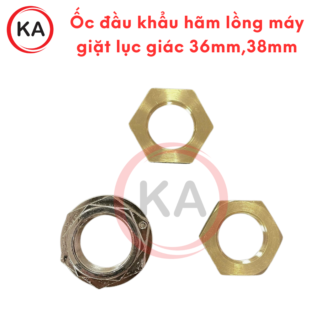 Ốc đầu khẩu hãm lồng máy giặt lục giác 36mm,38mm - Ecu siết lồng máy giặt, tán lồng máy giặt bằng th