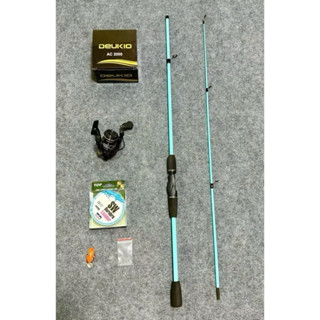 Bộ Cần Câu Lure Sói Xanh & Máy AC2000 Full Phụ Kiện – Tặng Dây PE, Nhái Hơi, Khóa Link – Combo Câu Cá Lóc Cực Rẻ