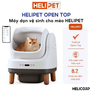 [Tặng Thảm] Máy Dọn Cát Mèo, Dọn Phân Mèo, Máy Vệ Sinh Lớn Cho Mèo HELIPET OPEN TOP