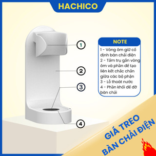 Giá treo bàn chải điện Hachico tiện dụng, dễ lắp đặt thích hợp với 98% bàn chải đánh răng điện