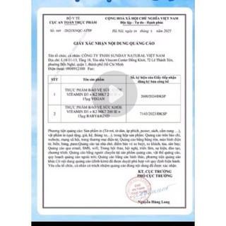 𝐕𝐢𝐭𝐚𝐦𝐢𝐧 𝐃𝟑𝐊𝟐 𝐌𝐊𝟕 - Hãng Sunday Natural 10ml mẫu mới