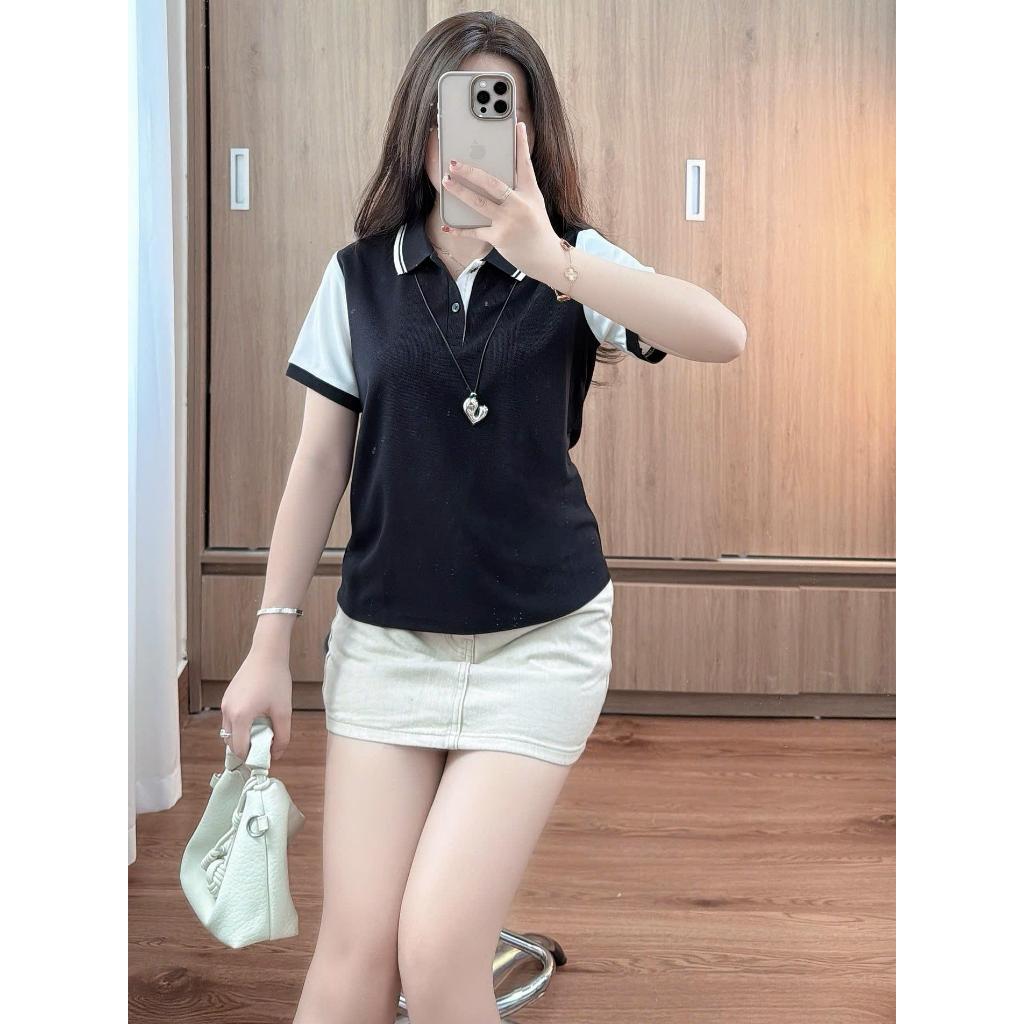 Combo 2 Áo Polo nữ tay phối cách điệu ,phong cách dễ mặc from vừa dễ thương có size tới 85kg ( M16) | BigBuy360 - bigbuy360.vn
