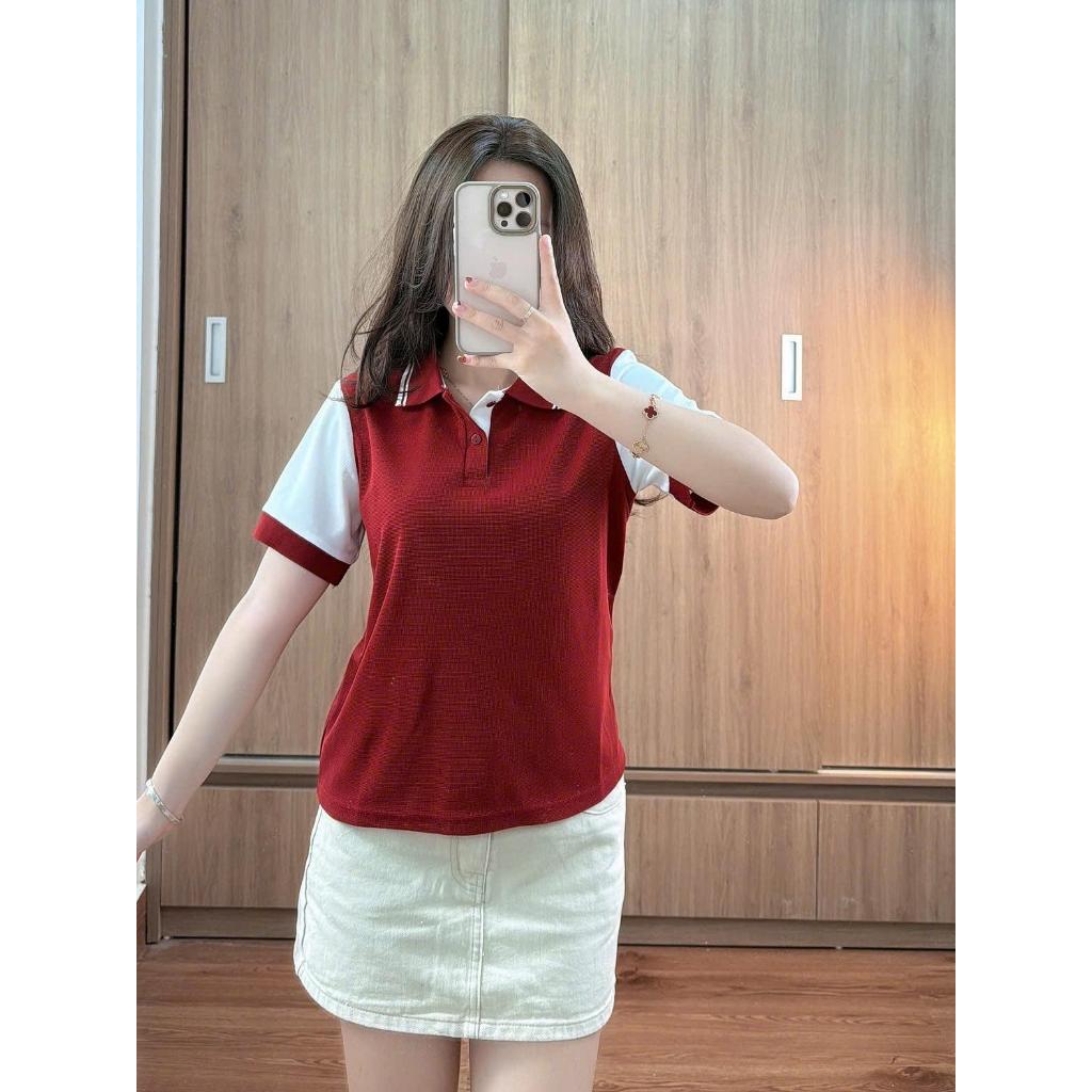Combo 2 Áo Polo nữ tay phối cách điệu ,phong cách dễ mặc from vừa dễ thương có size tới 85kg ( M16) | BigBuy360 - bigbuy360.vn
