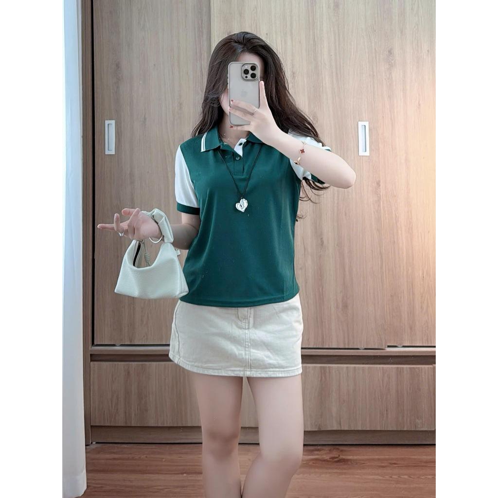 Combo 2 Áo Polo nữ tay phối cách điệu ,phong cách dễ mặc from vừa dễ thương có size tới 85kg ( M16) | BigBuy360 - bigbuy360.vn