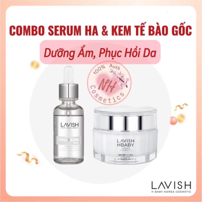 [ HÀNG CHÍNH HÃNG ] Combo Serum HA + Kem Tế Bào Gốc Lavish ( Korea - Jappan )