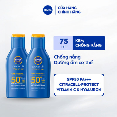 Bộ 2 Kem Chống Nắng NIVEA SUN Mỏng Nhẹ Dưỡng Ẩm Toàn Thân SPF50+ (75 ml) - 85673x2