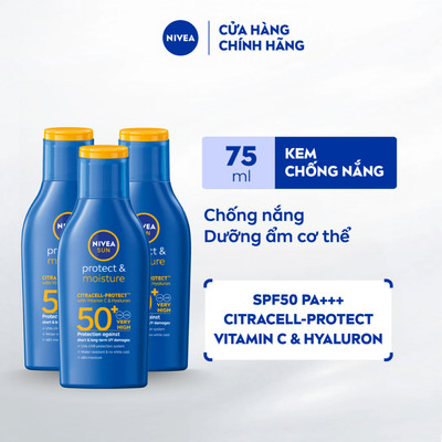 Bộ 3 Kem Chống Nắng NIVEA SUN Mỏng Nhẹ Dưỡng Ẩm Toàn Thân SPF50+ (75 ml) - 85673x3
