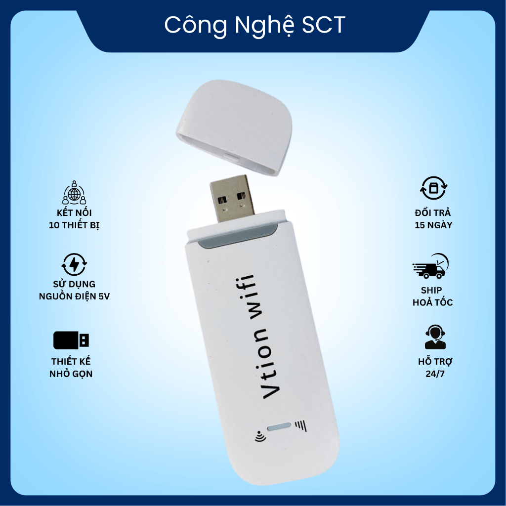 (Giá Tận Gốc) Usb Phát Wifi Di Động 3G 4G Vtion - Thiết Bị Wifi Cực Mạnh Từ Sim 3G