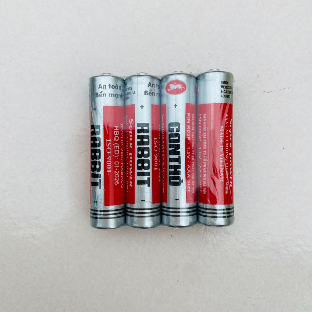 Pin con thỏ tặng kèm viên pin AA Con thỏ 1.5V (1 viên Pin AA là cỡ nhỏ)