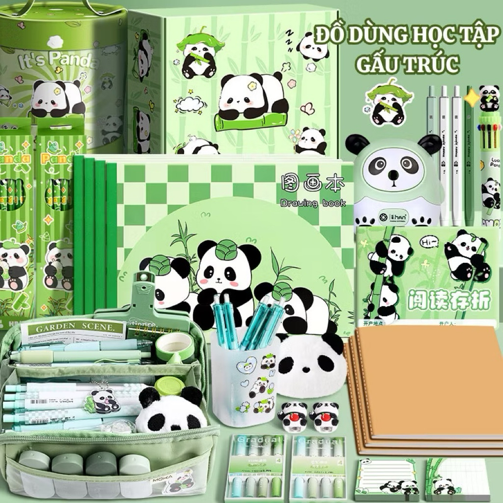 Đồ Dùng Học Tập Gấu Trúc Panda, Phụ Kiện Quà Tặng Nhân Vật Gấu Trúc Panda