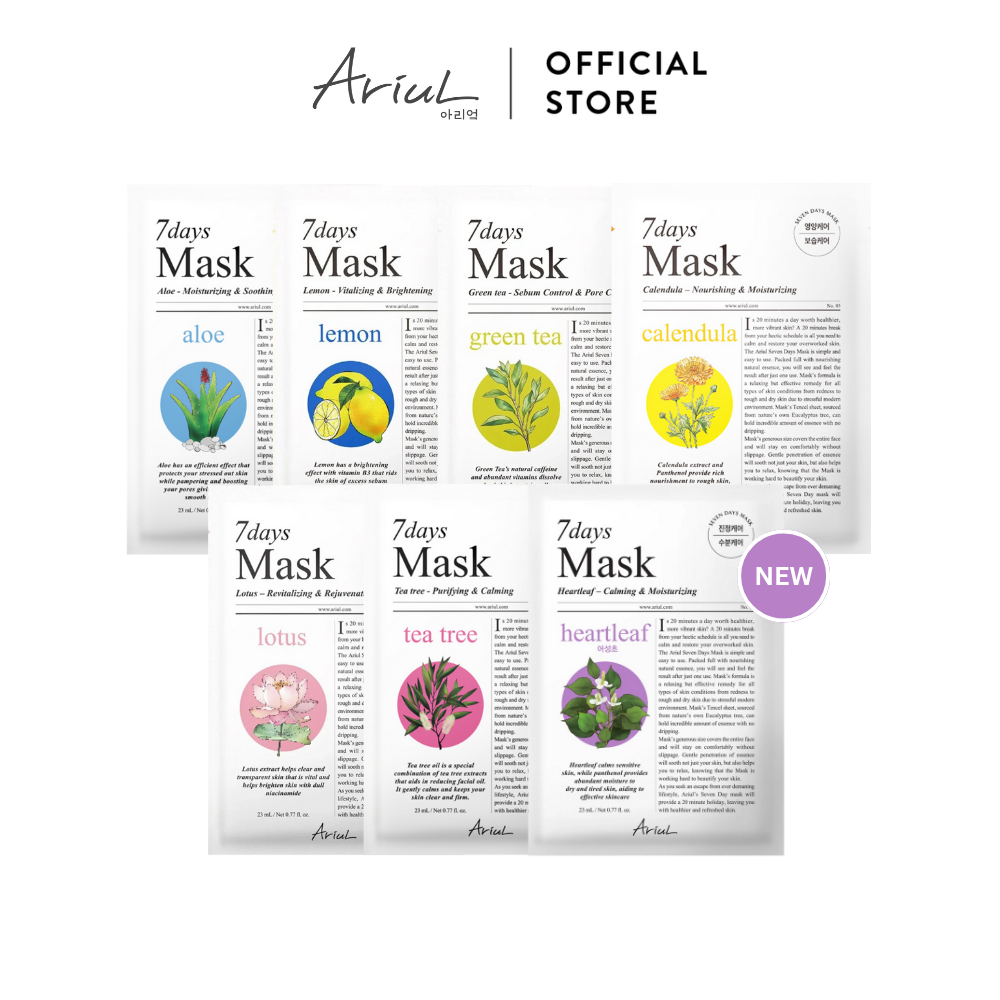 Combo 7 Mặt Nạ Căng Mướt Da Ariul Mask 7days Mix (New)