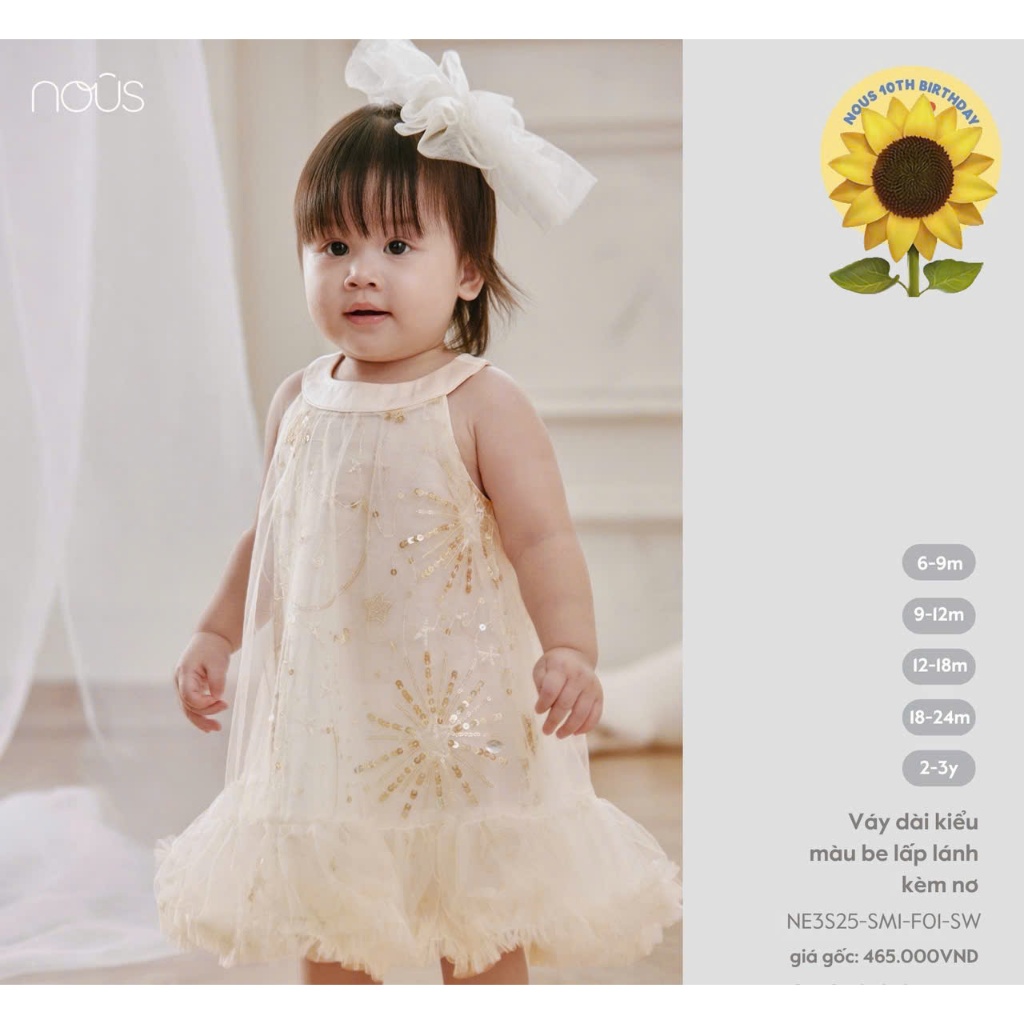 Nous party 6m-3y } bộ quần áo cho bé 6m-3y nous chính hãng
