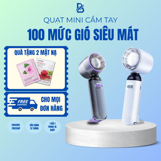  Quạt Cầm Tay Mini F85 Turbo - Pin 1800mmAh 100 Tốc Độ Gió Điều Chỉnh Tự Do Có Chân Kệ Dựng Đứng Và Gấp Gọn 