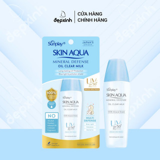 Kem chống nắng vật lý kiềm dầu Sunplay Skin Aqua Mineral Defense Oil Clear Milk SPF50+ PA++++ 25g 
