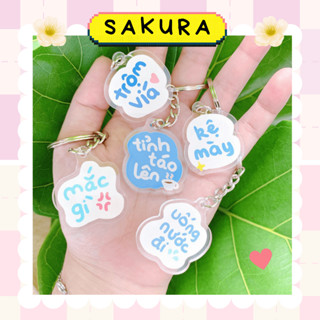 Móc khoá cục súc, trộm vía, mắc gì, kệ mày, uống nước đi làm quà tặng