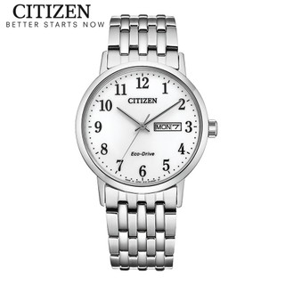 Đồng hồ nam citizen eco-drive dây thép không gỉ bm9010-59a - mặt trắng
