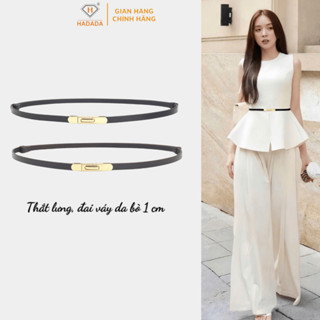 Thắt lưng nữ, đai váy da bò nguyên miếng cỡ nhỏ 1cm HADADA phong cách thanh lịch, nhẹ nhàng DV520