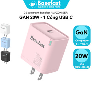  Củ sạc nhanh 20W Basefast cốc sạc Type C công nghệ GaN chống quá tải nhiệt dùng cho smartphone 