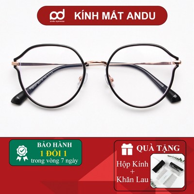 Gọng kính cận thời trang nữ ANDU đáng tròn cánh tiên nhẹ nhàng & nữ tính chất liệu kim loại 9902