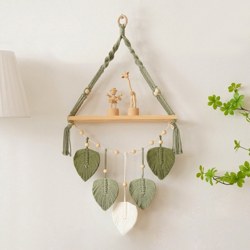 Kệ gỗ treo tường trang trí lá kệ 40x15