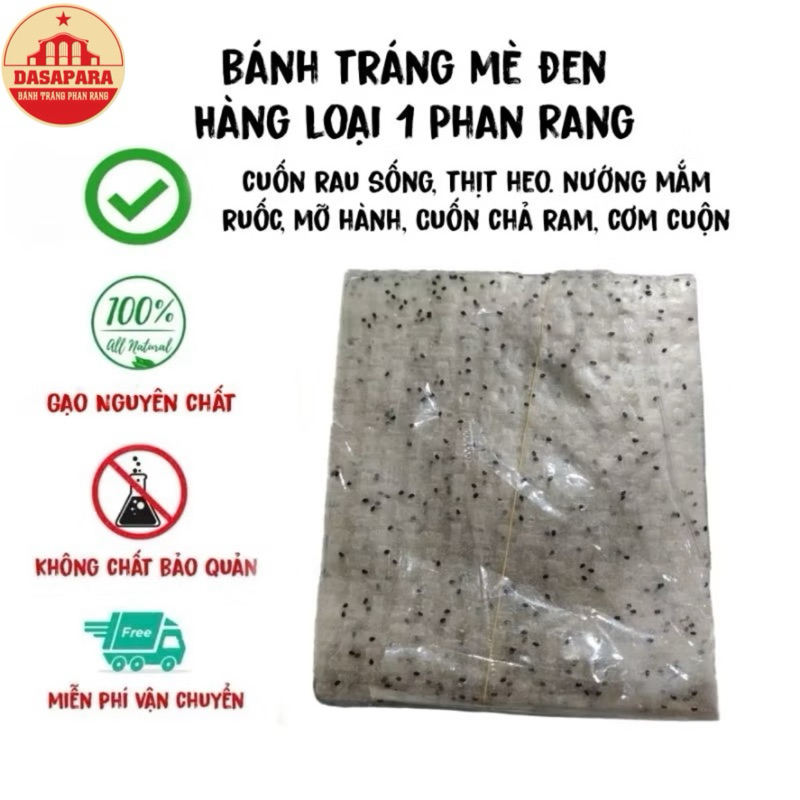 Bánh Tráng Gạo Mè Đen Hàng Loại 1 Đặc Sản Phan Rang Tháp Chàm , bánh tráng nhúng mè đen , mè vàng cuốn dẻo thơm nhiều mè