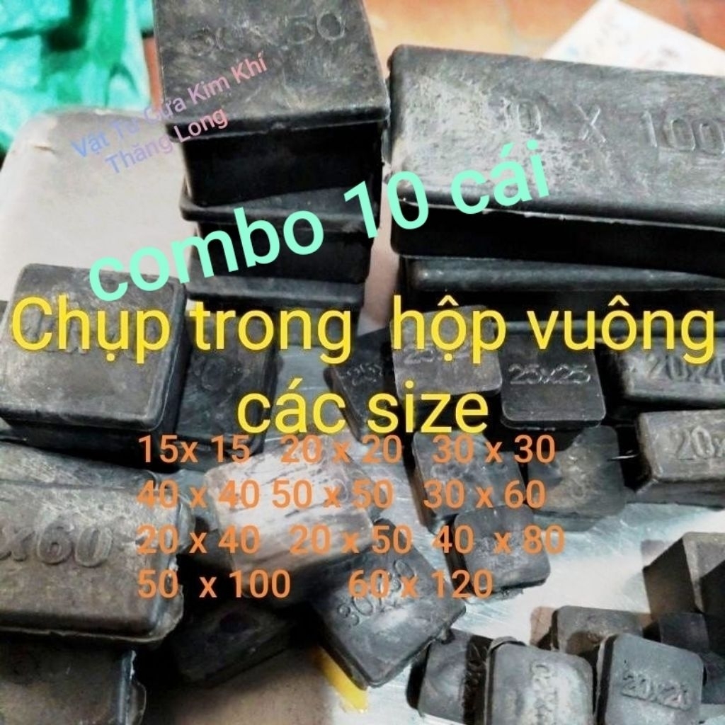 chụp trong nắp bịt đầu vuông  ống thép  inox nhựa  đủ kích thước combo 10 cái
