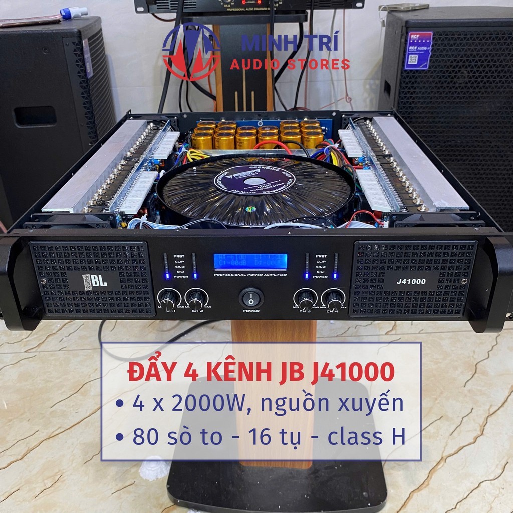 Cục đẩy công suất 4 kênh JB J41000 80 sò 4x2000W, nguồn xuyến, đẩy sự kiện 4 kênh - Minh Trí Audio