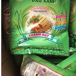  10 Gói  300lá  Bánh đa nem đậu xanh - Bánh tráng bò bía đậu xanh loại đặc biệt size 16cm 
