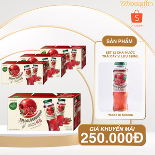 Sale Date Tháng 2/2026 - Set 12 Chai Nước Ép Lựu - Woongjin chai 180ml