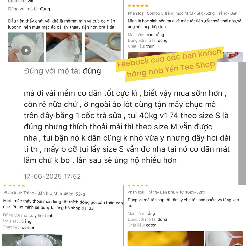 Áo lót bra co dãn 4 chiều thiết kế đơn giản nhẹ êm đệm vừa Yến Tee Shop #015 | BigBuy360 - bigbuy360.vn