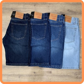 quần short jean nam co giãn với 4 màu ống rộng dài qua gối ống 23-26cm