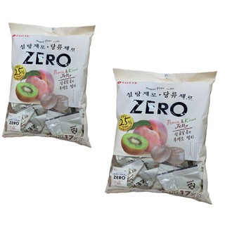Combo 2 gói  Kẹo Dẻo  không đường hàn quốc ,Lotte  Zero free suger peach and kiwi 238G(17 gói x14g )