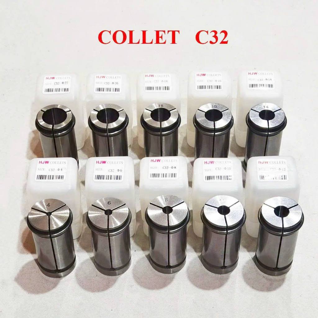 COLLET C32 DÙNG CHO ĐẦU KẸP CNC, kích thước lỗ từ phi 1-25mm