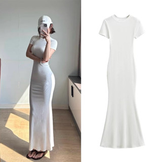    ORDER     SẴN ĐỎ TÍA S BE XÁM M XÁM M   Đầm Body Dáng Dài Đuôi Cá Ngắn Tay Cổ Trò 