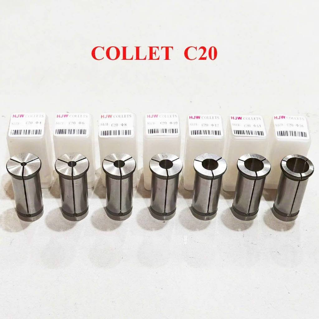 Collet C20, Senga C20, collet trụ C20 lắp bầu kẹp BT - C20, hàng Đài Loan.