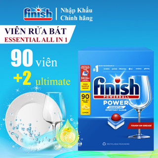 Viên rửa Bát Finish Powerball Power Essential hộp 90 viên hương chanh làm sạch hiệu quả