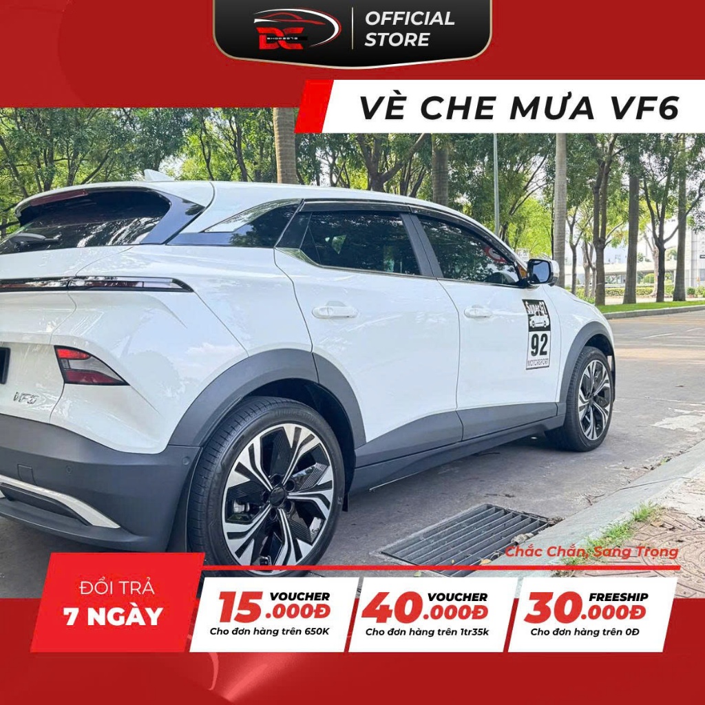 Vè Che Mưa VinFast VF6 Vin Phụ Kiện – Chống Mưa, Giảm Ồn, Dán Keo 3M
