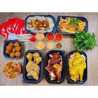 GIÁ SỈ 600 hộp nhựa HT17 đế đen nắp trong – Dày dặn, cứng cáp – Hộp đựng thực phẩm, ship đồ ăn