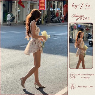 Đầm hoa xô thêu dây buộc Grainne Dress - ByVeeStyle