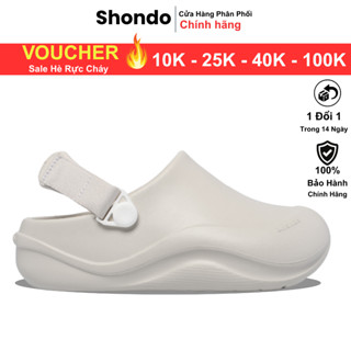 Giày Clog nhựa đi mưa, sandal, Sục Suke đủ màu Nam Nữ chính hãng Shondo, Không Thấm Nước Chống Trơn Trượt Màu Trắng Kem