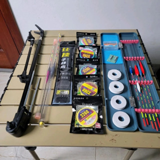  Bộ Phụ Kiện câu cá - 5 trục buộc sẵn 3260 - gác ultra mập 2m1 - thẻo câu cá - 5 phao ngày - Hộp lưỡi - 2 phao điện 