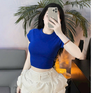 TIENSTYLE - Áo thun nữ crotop hoạ tiết tay ngắn phom ôm Tay ngắn Size SML