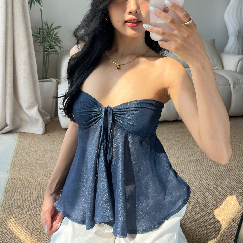 ÁO TUBE XOÈ MỎNG  (MỎNG NHIỀU, KHÔNG MÚT, FORM BOXY) - NECCI.SAIGON