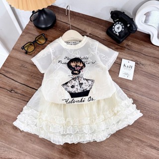 Set hè cho bé, váy cho bé gái mùa hè Hàn Quốc, đồ bộ bé gái áo ép ảnh phối chân váy bèo tầng cho bé 10 - 30kg, Baby Girl